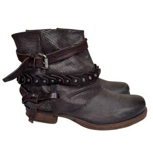 A.S.98 Airstep Women's Brown Leather Ankle Italian Boots EU41 US 9.5-10
